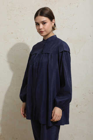 Robası Detaylı Tunik Takım Lacivert - 5
