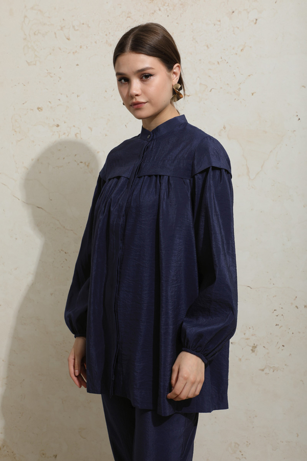 Robası Detaylı Tunik Takım Lacivert - 5