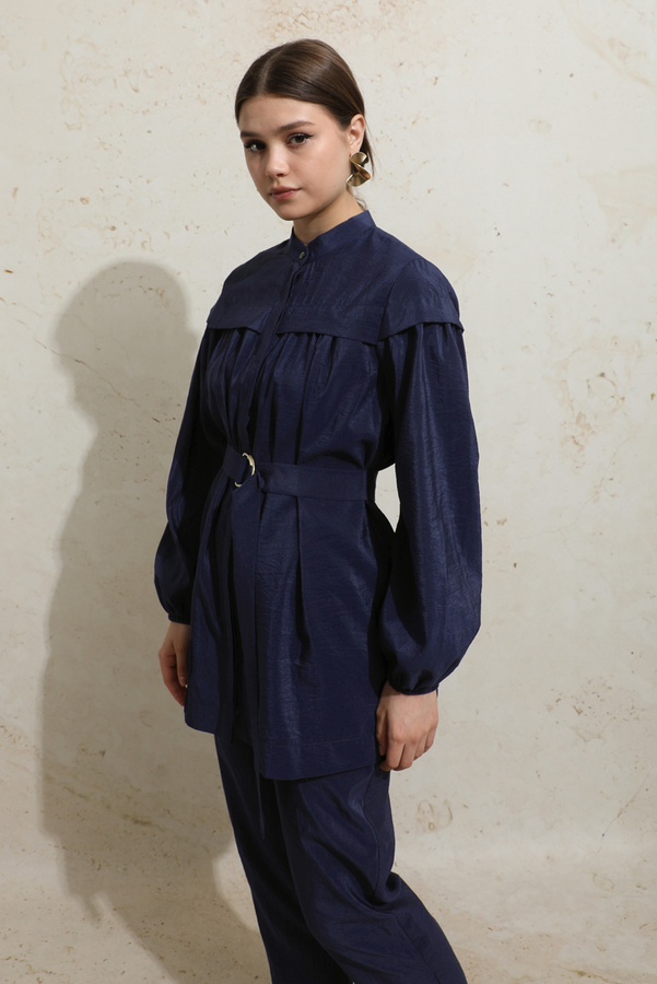 Robası Detaylı Tunik Takım Lacivert - 7