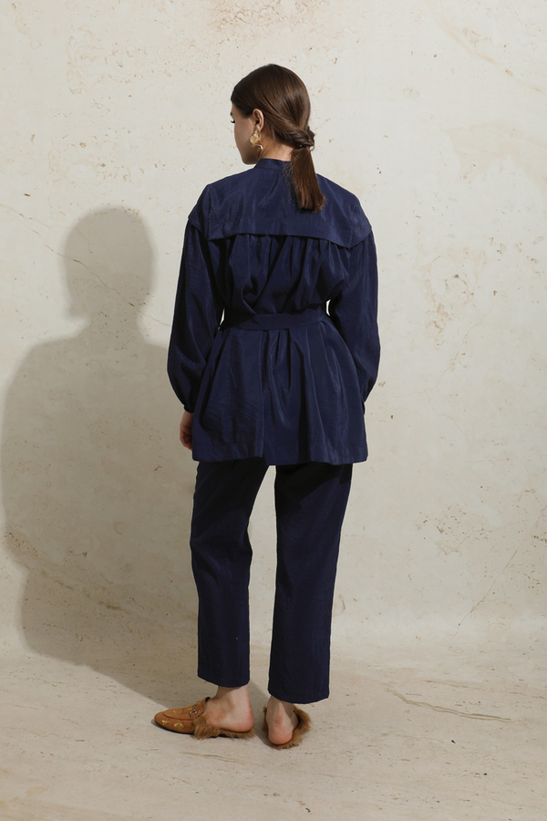 Robası Detaylı Tunik Takım Lacivert - 8