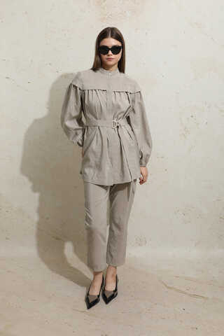 Robası Detaylı Tunik Takım Taş - 3