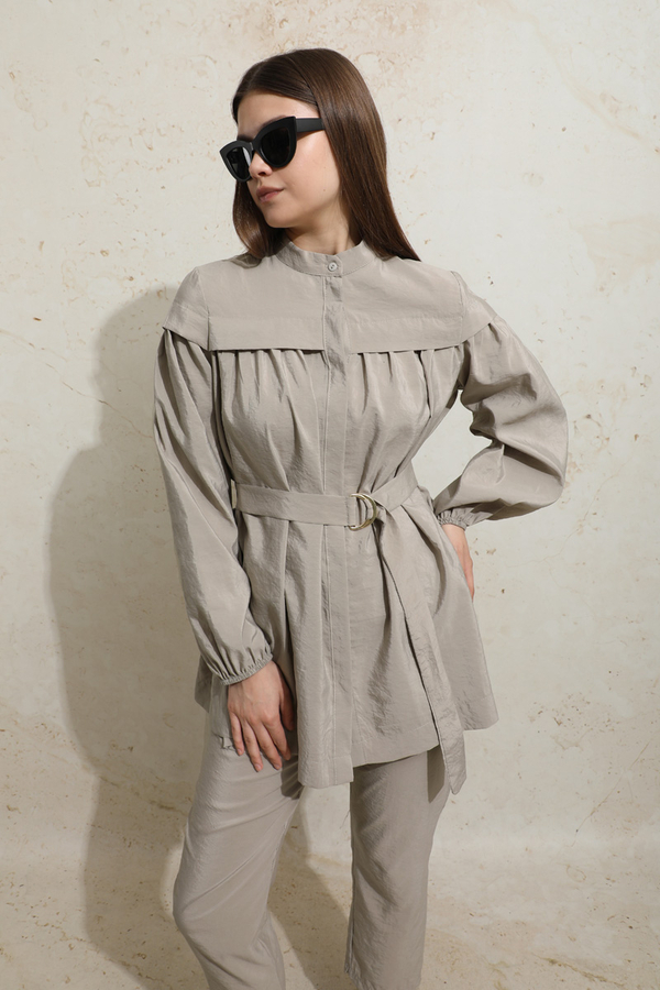 Robası Detaylı Tunik Takım Taş 