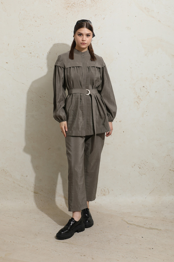 Robası Detaylı Tunik Takım Toprak - 2