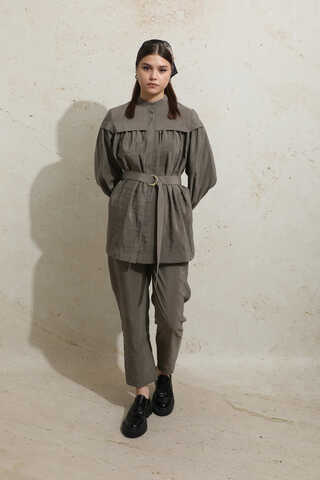 Robası Detaylı Tunik Takım Toprak - 6