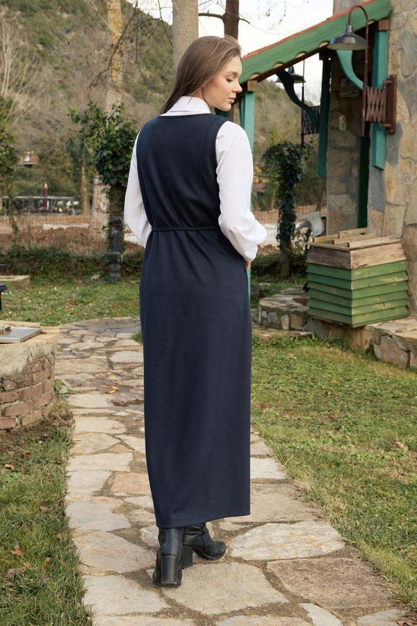 Round Neck Jumper Dress Navy - 13