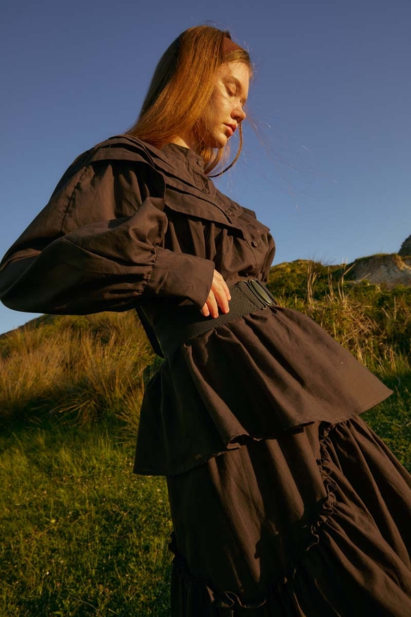 Roza Nervürlü Gömlek Kahverengi - 8