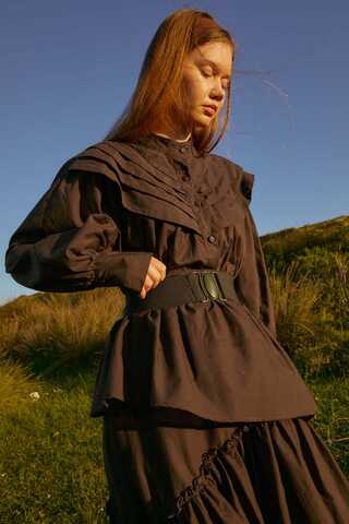 Roza Nervürlü Gömlek Kahverengi - 2