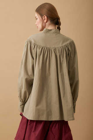 Roza Pin Tucked Shirt Stone - 5