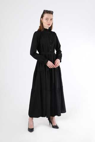 Frill Collar Dress Black - 3