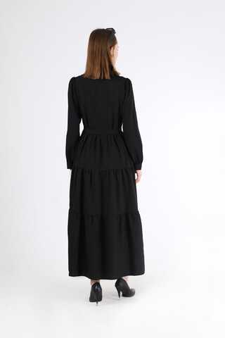 Frill Collar Dress Black - 5