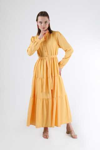 Frill Collar Dress Yellow - 1