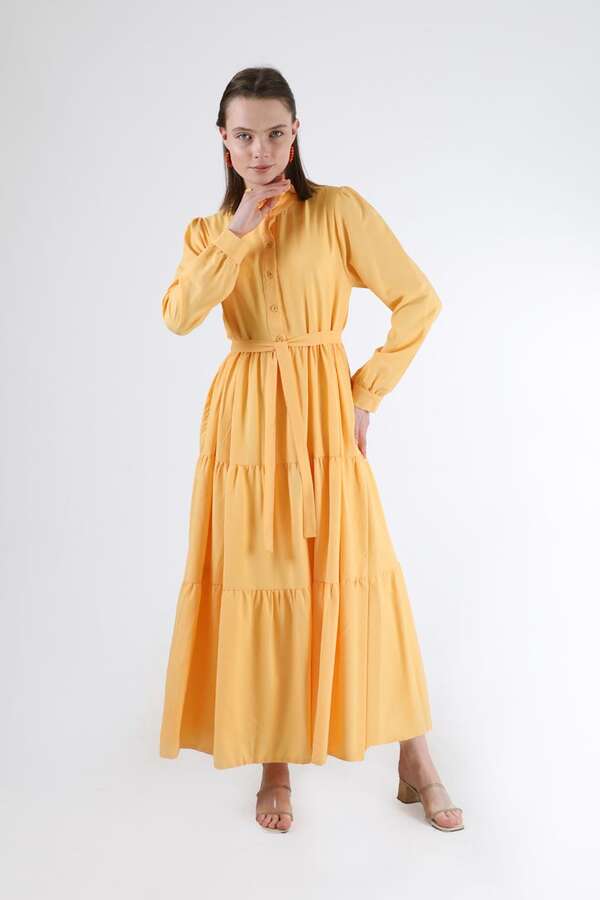 Frill Collar Dress Yellow