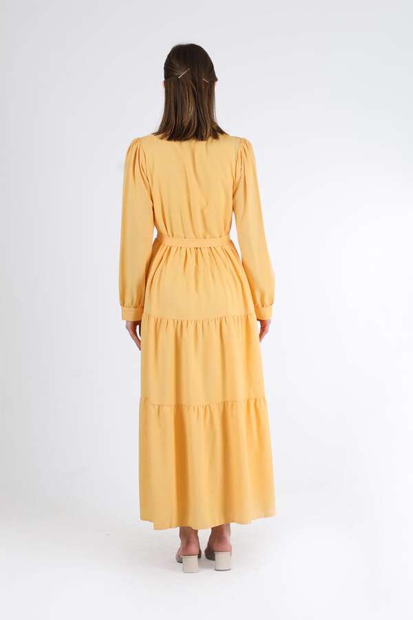 Frill Collar Dress Yellow - 5