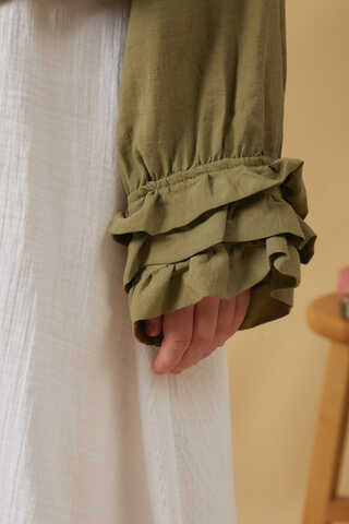 Ruffle Detail Blouse Khaki - 9