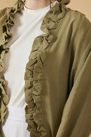 Ruffle Detail Blouse Khaki - 10