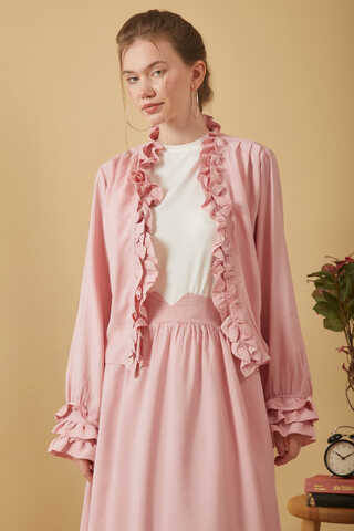 Ruffle Detail Blouse Pink - 12