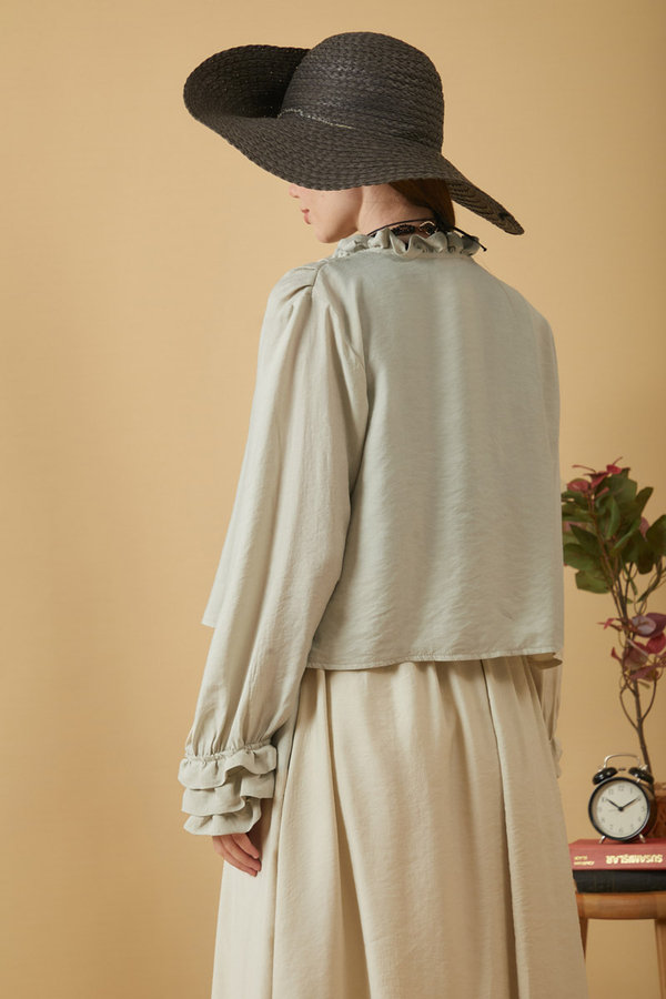 Ruffle Detail Blouse Stone - 8