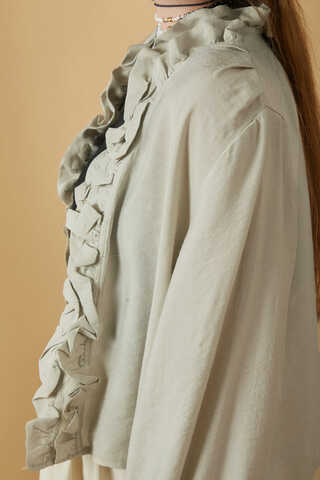 Ruffle Detail Blouse Stone - 7