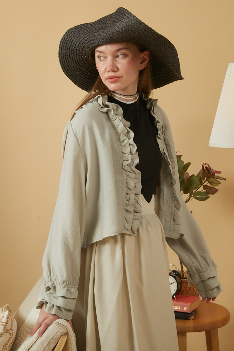 Ruffle Detail Blouse Stone