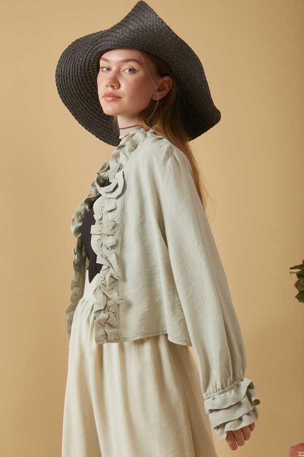 Ruffle Detail Blouse Stone - 3