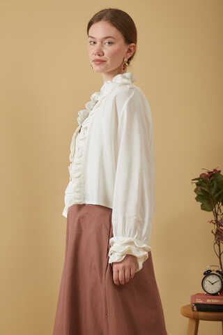 Ruffle Detail Blouse White - 5