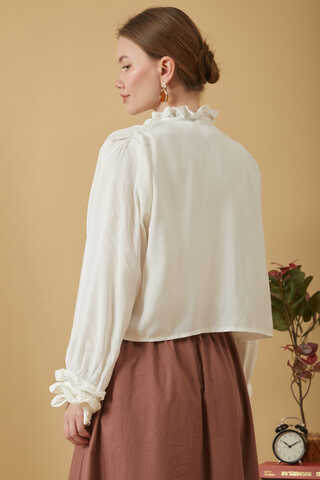 Ruffle Detail Blouse White - 9