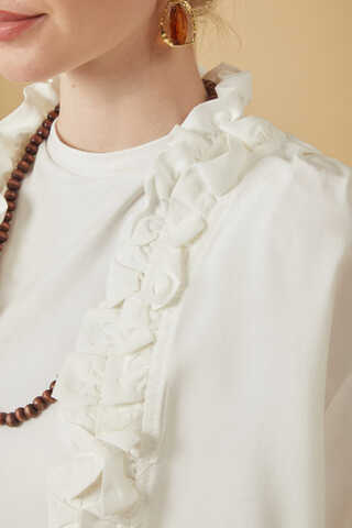 Ruffle Detail Blouse White - 10