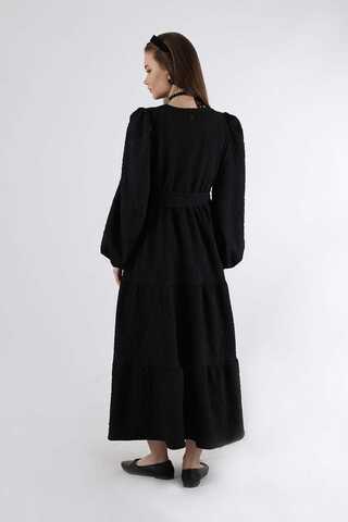 Ruffle Detailed Dress Black - 5