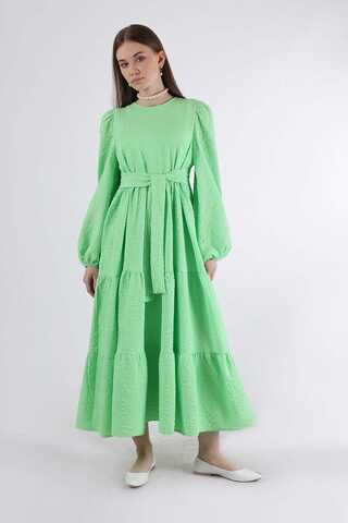 Ruffle Detailed Dress Spring Green - 3