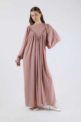 Ruffle Detailed Pleated Dress Dried Rose - 3