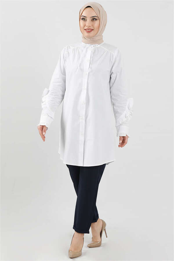 Ruffle Shirt White - 1