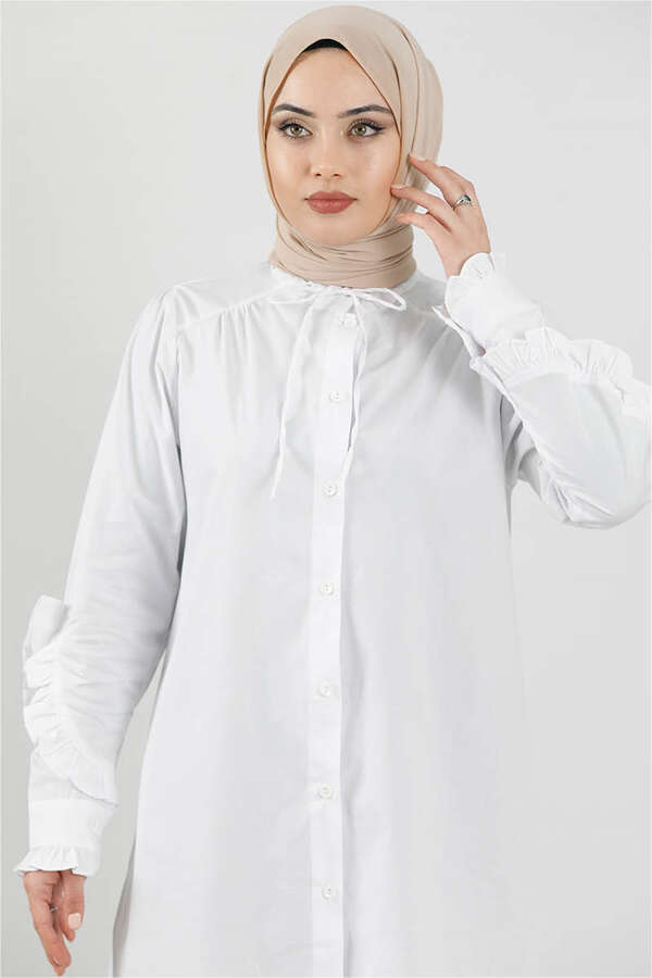 Ruffle Shirt White - 2