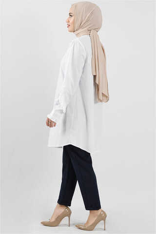 Ruffle Shirt White - 3