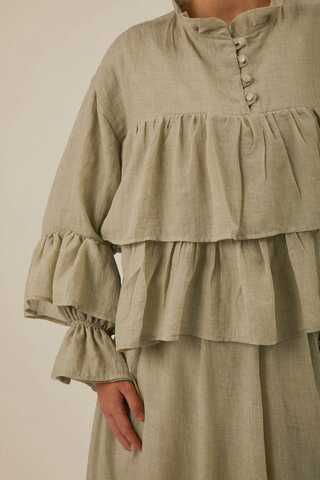 Ruffled Voile Blouse Stone - 10