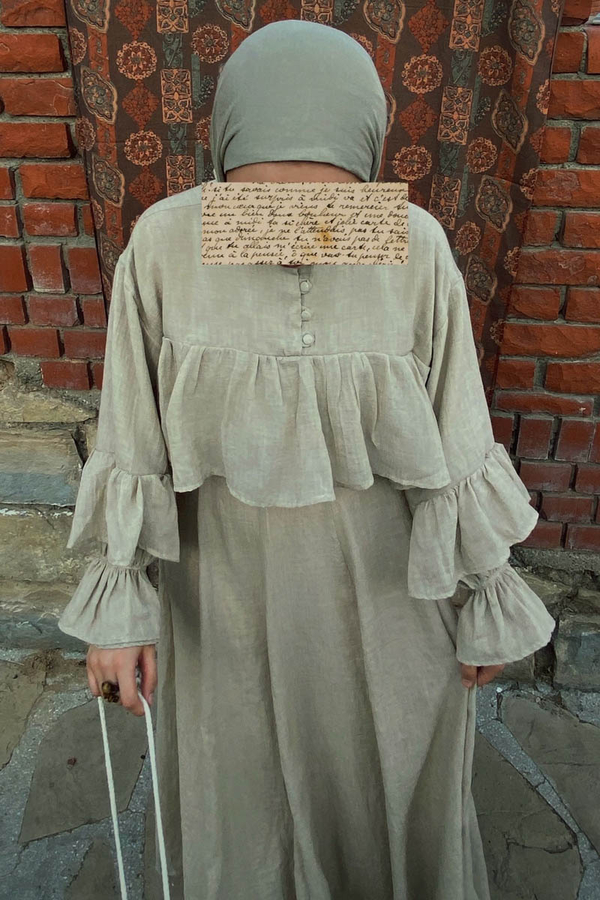 Ruffled Voile Blouse Stone - 3