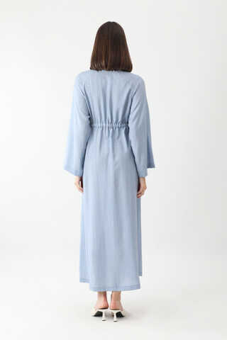 Rüzgarlıklı Gömlek Elbise Bebe Mavisi - 5