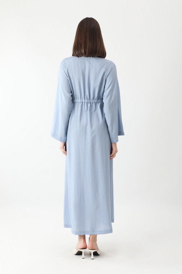 Rüzgarlıklı Gömlek Elbise Bebe Mavisi - 5