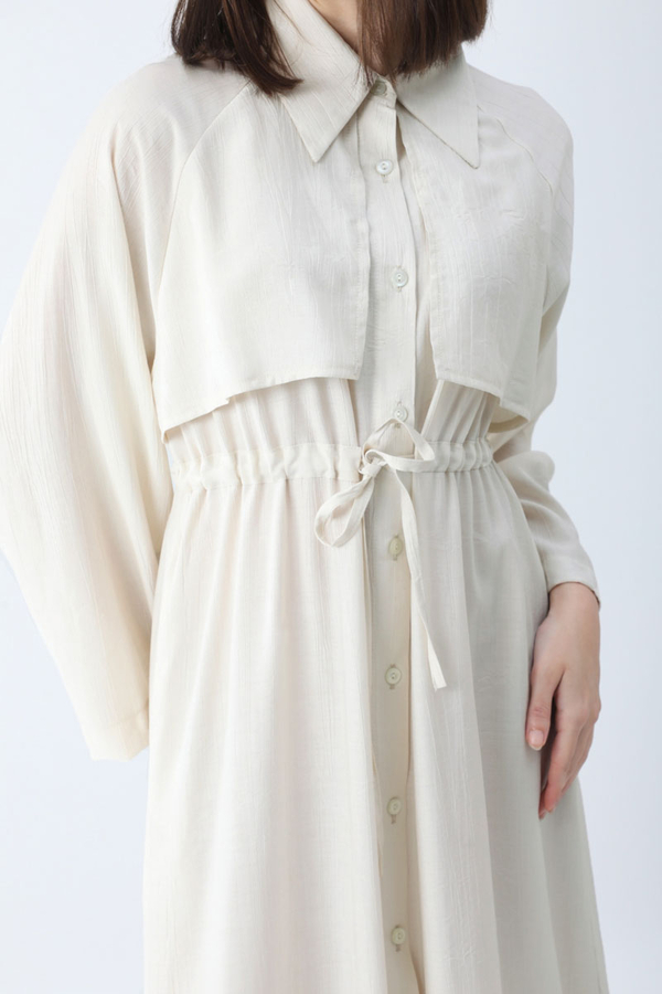 Rüzgarlıklı Gömlek Elbise Beyaz - 7