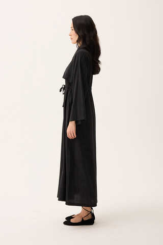 Rüzgarlıklı Gömlek Elbise Siyah - 13