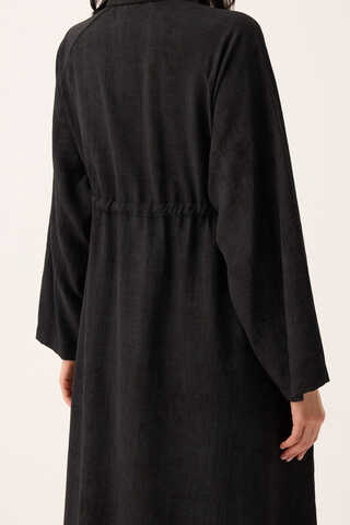 Rüzgarlıklı Gömlek Elbise Siyah - 18