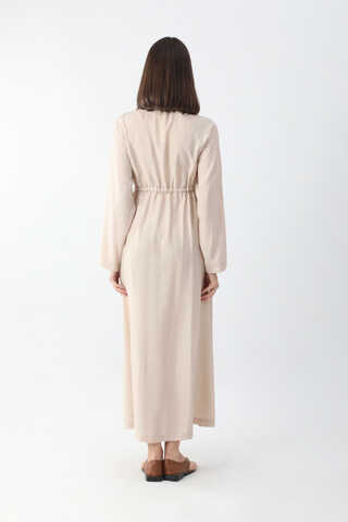 Rüzgarlıklı Gömlek Elbise Taş - 5