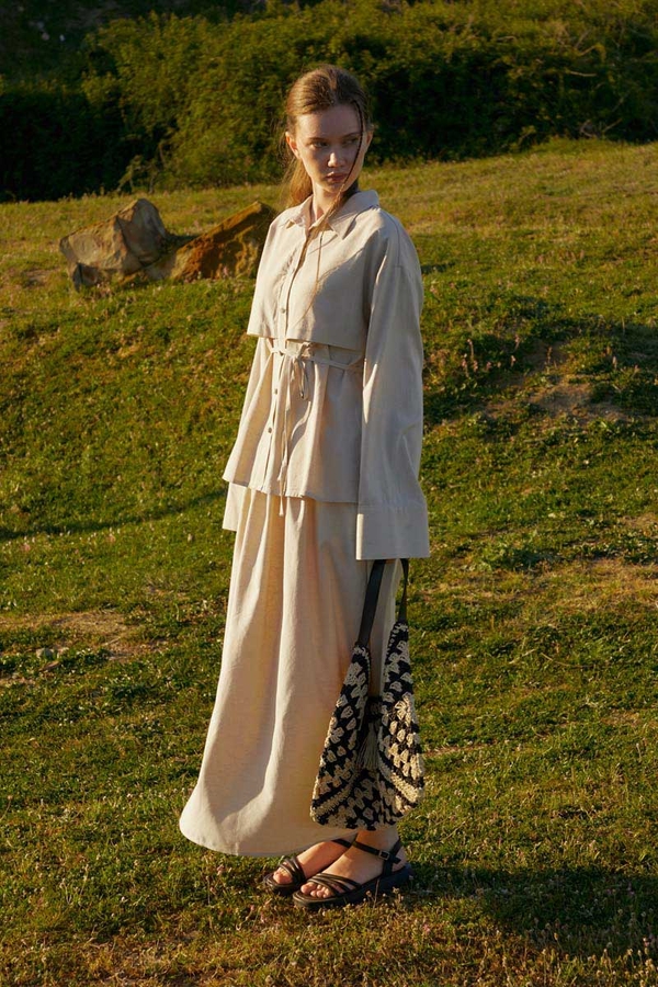 Rüzgarlıklı Keten Etek Takım Taş - 9