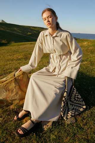 Rüzgarlıklı Keten Etek Takım Taş - 11