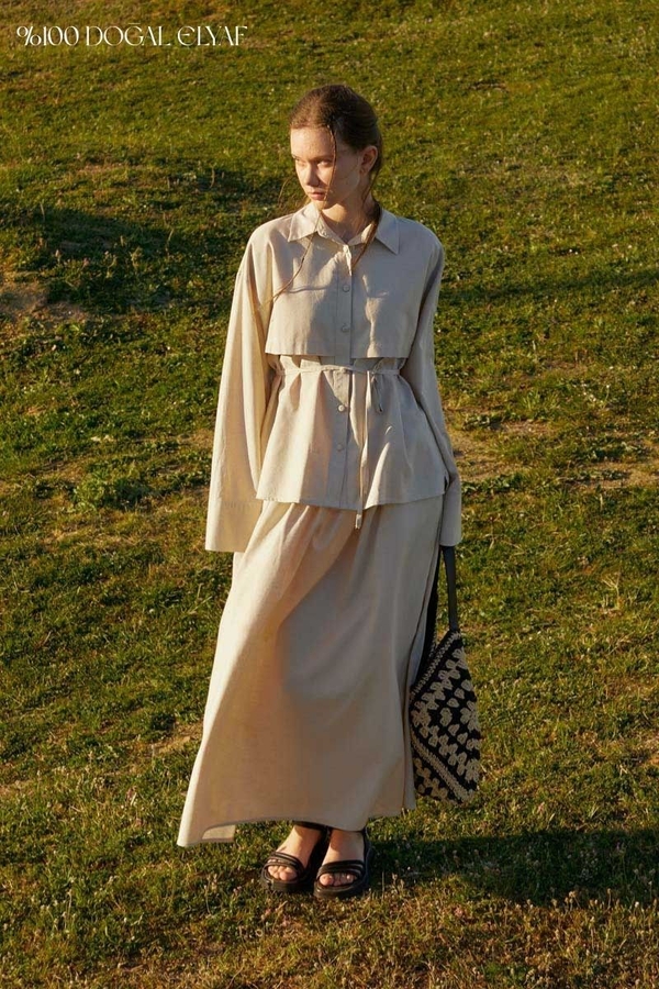 Rüzgarlıklı Keten Etek Takım Taş - 13