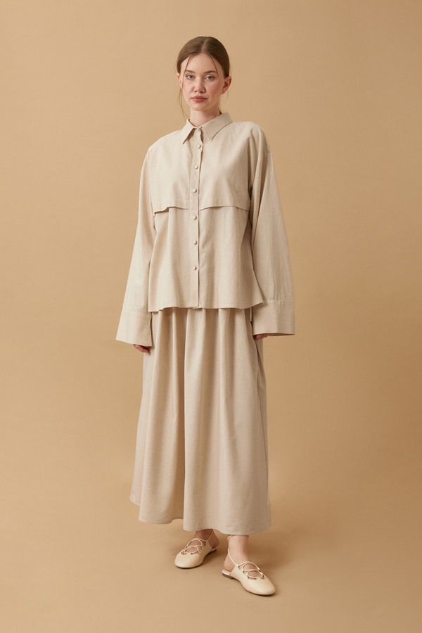 Rüzgarlıklı Keten Etek Takım Taş - 14