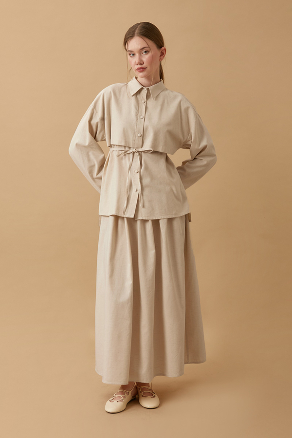 Rüzgarlıklı Keten Etek Takım Taş - 16