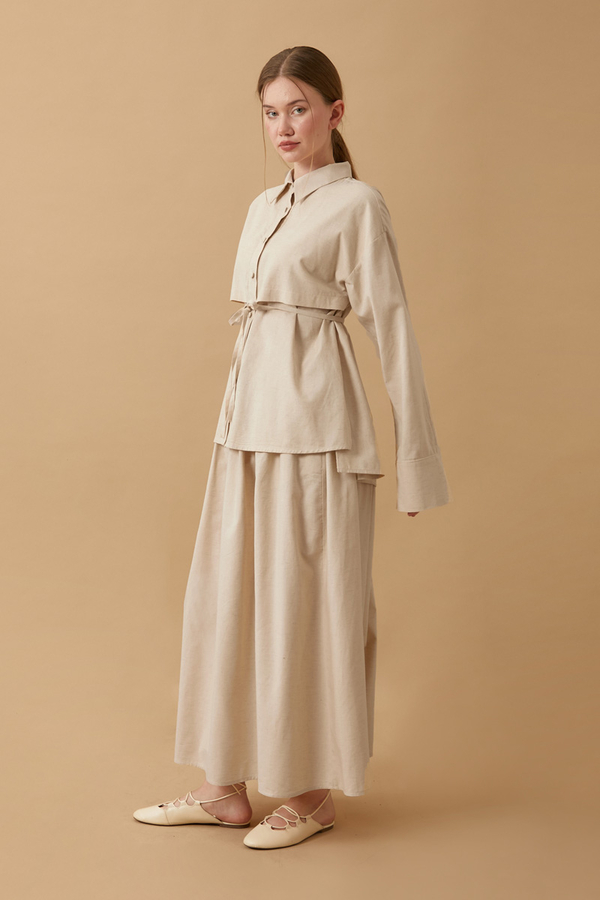 Rüzgarlıklı Keten Etek Takım Taş - 19