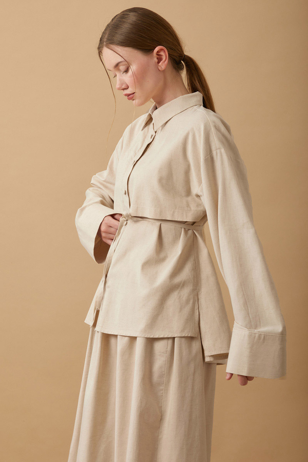 Rüzgarlıklı Keten Etek Takım Taş - 18