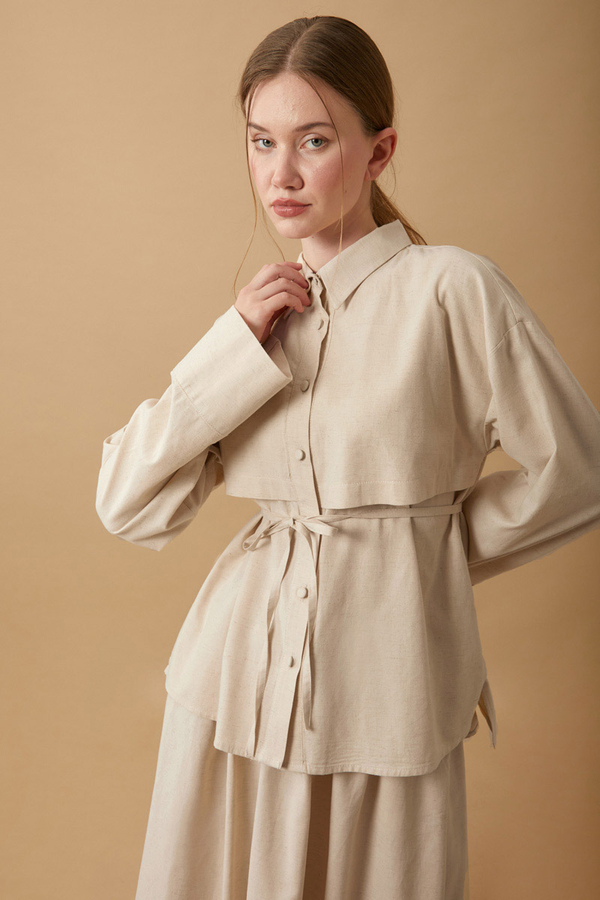 Rüzgarlıklı Keten Etek Takım Taş - 22