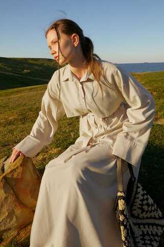 Rüzgarlıklı Keten Etek Takım Taş - 7